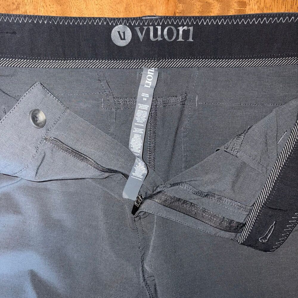 Vuori Men’s Aim Shorts Size 34 Gray V368 8” Inseam Casual Performance